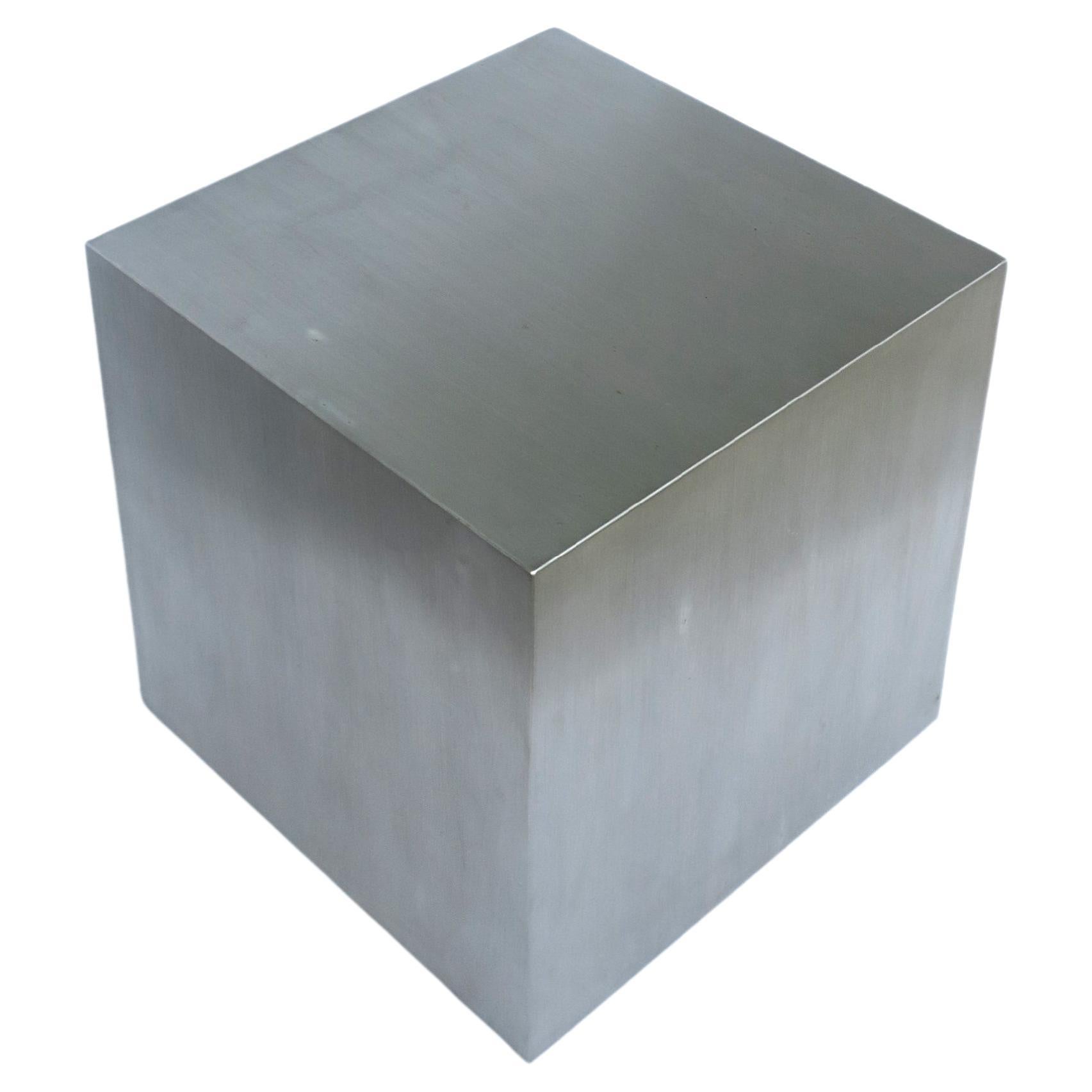 Steel Cube End Table Pedestal Minimalist 
