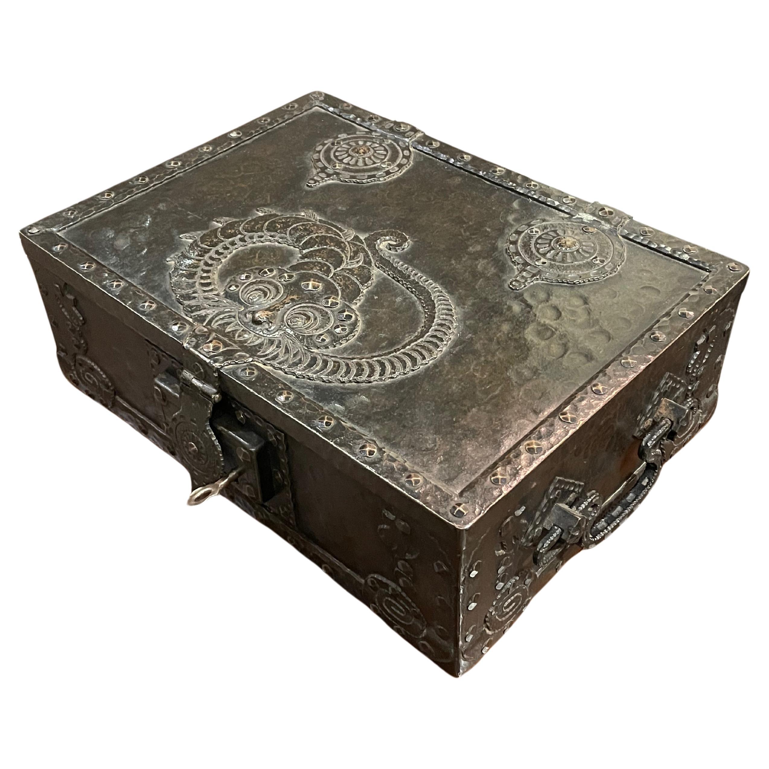 Steel Decorative Box, Italy, 19th Century For Sale