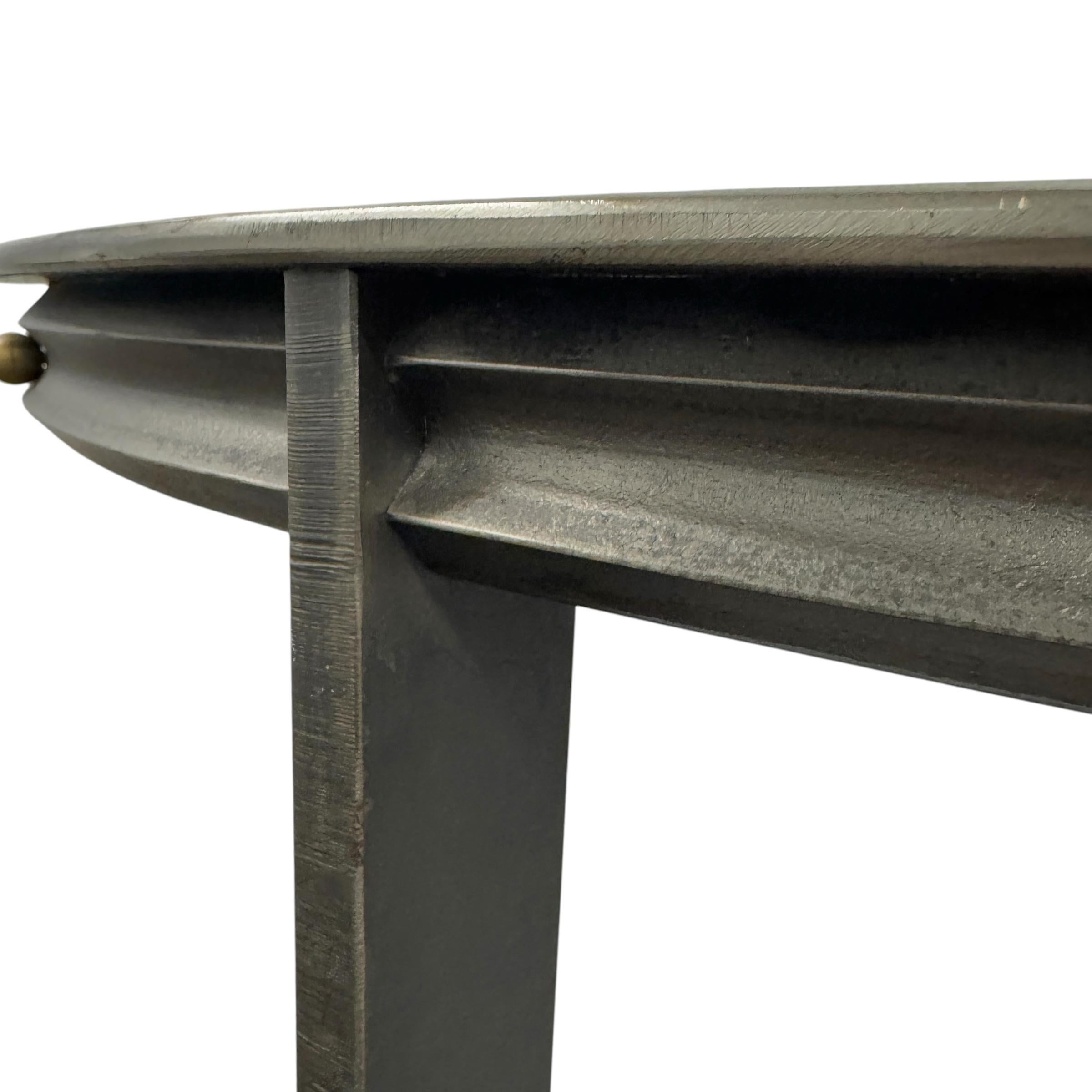 Steel Demilune Console Table by Will Stone 4