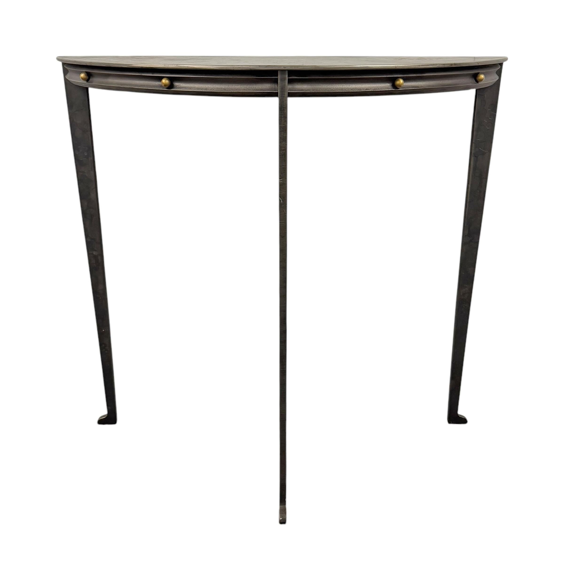 Post-Modern Steel Demilune Console Table by Will Stone