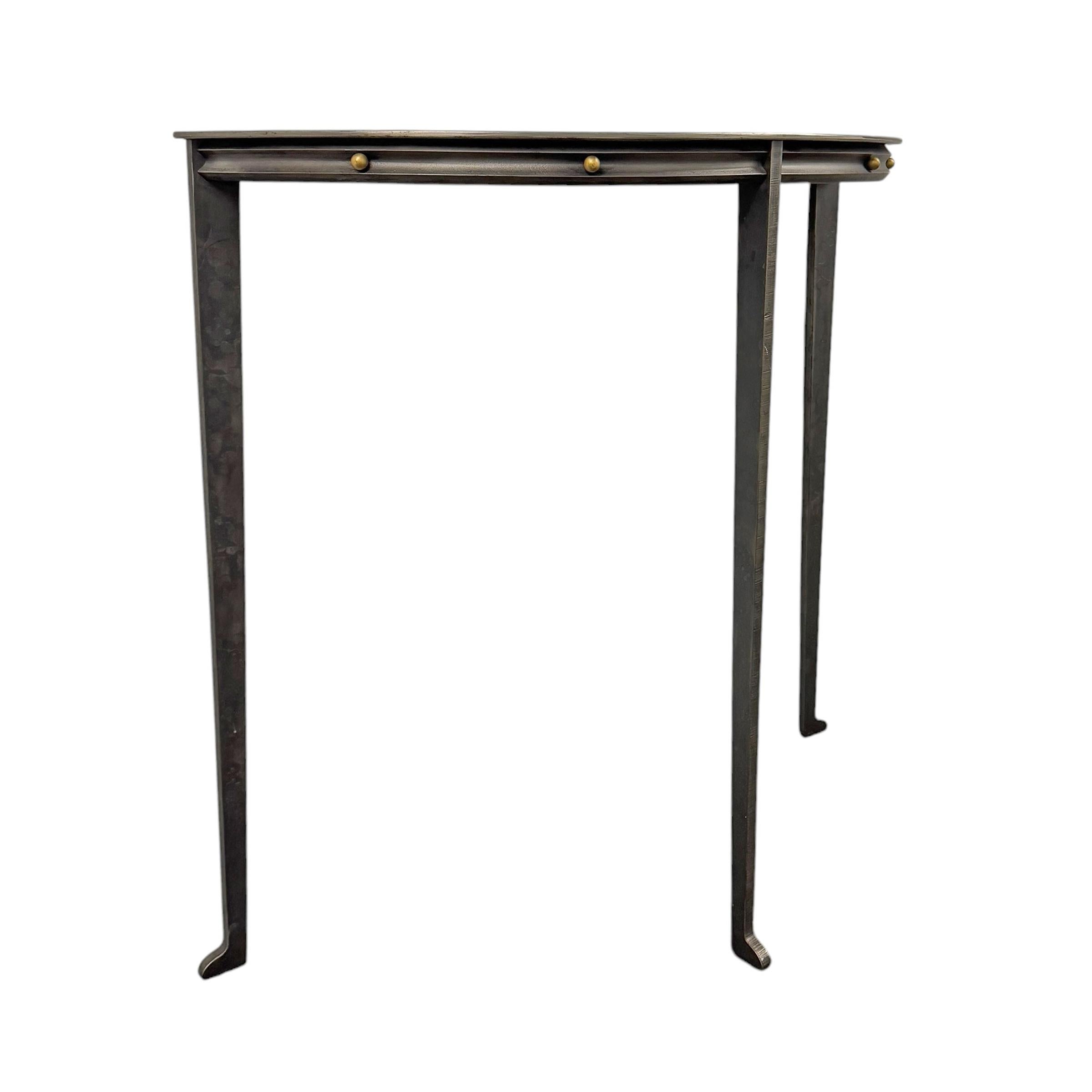 American Steel Demilune Console Table by Will Stone