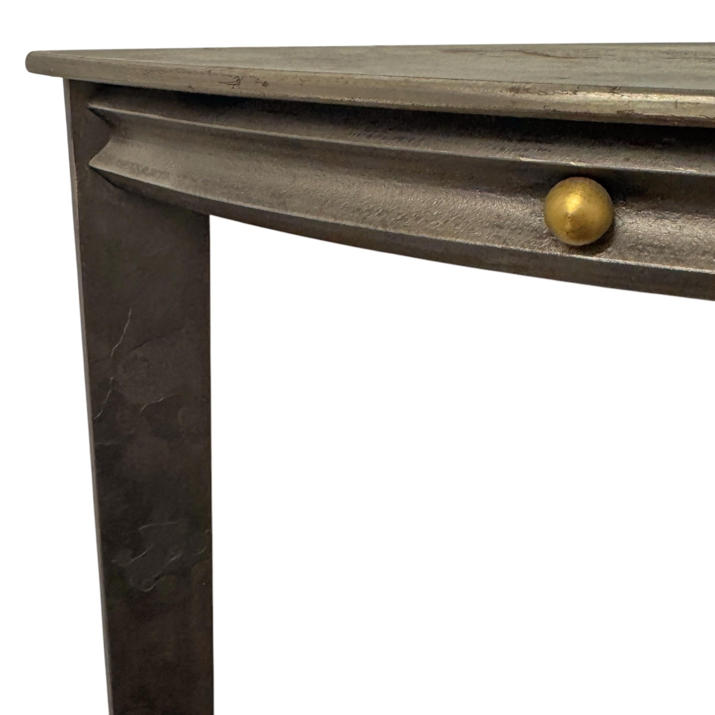 Steel Demilune Console Table by Will Stone 2