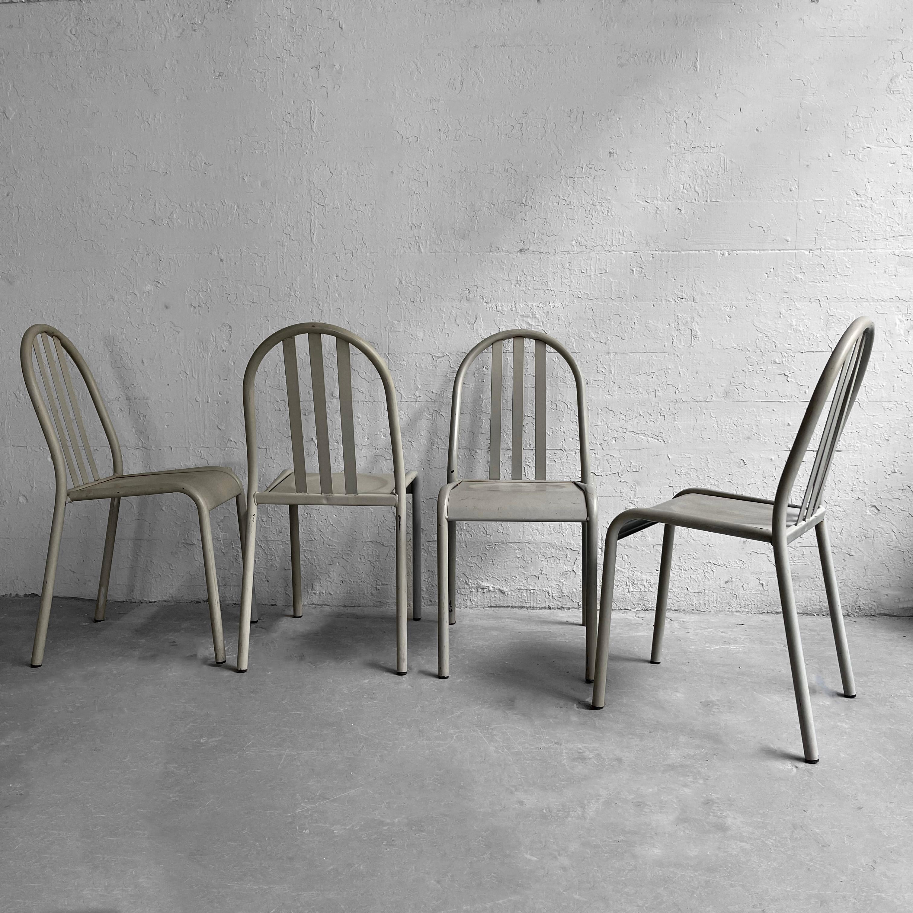 Américain Chaises de salle à manger en acier dans le style de Robert Mallet-Stevens en vente