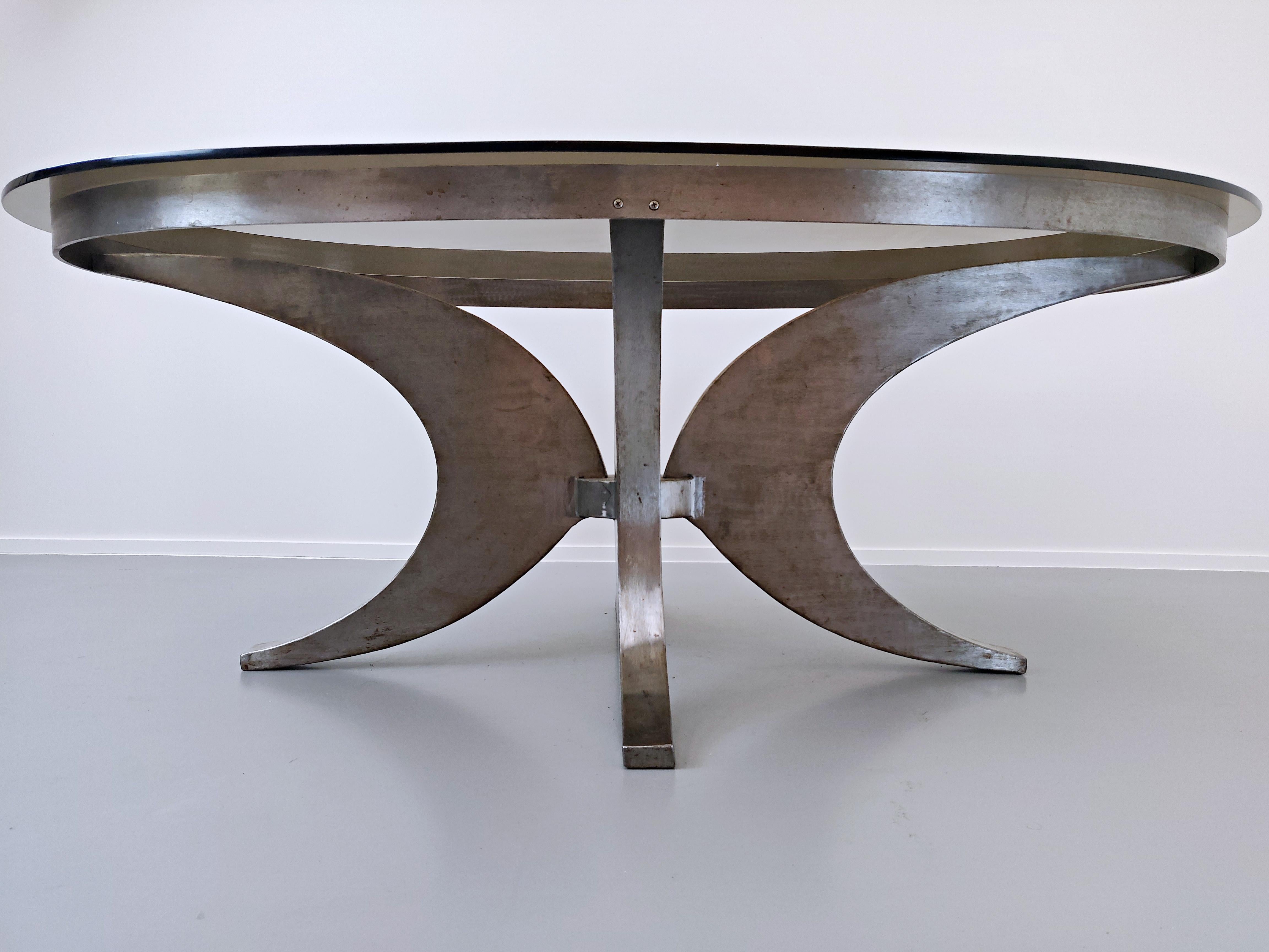 Mid-Century Modern Steel Dining Table 1