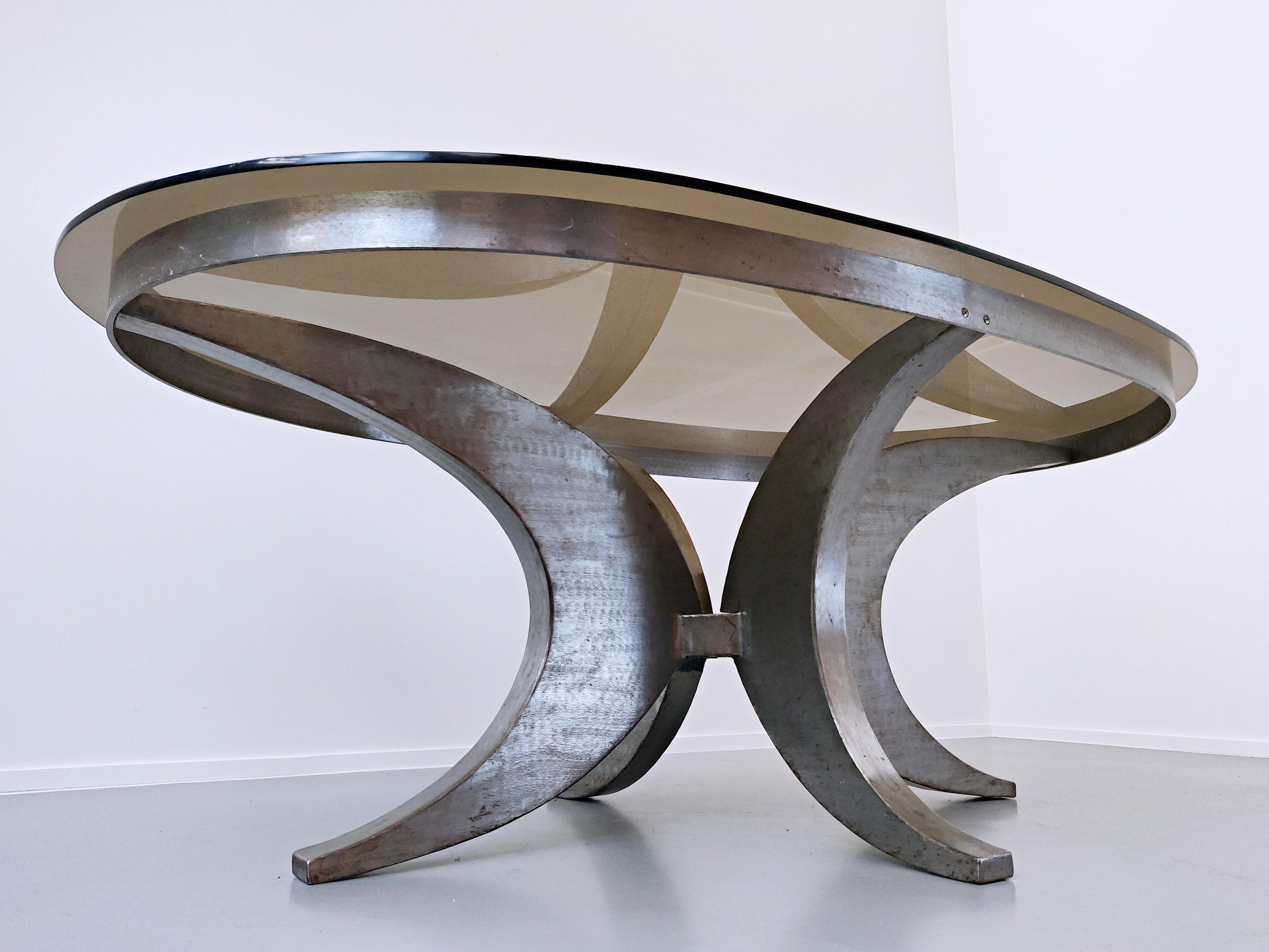 Mid-Century Modern Steel Dining Table 5