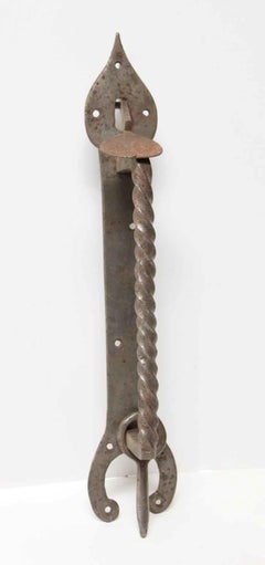 Steel Door Handle Pull in Arts & Crafts with Thumb Latch