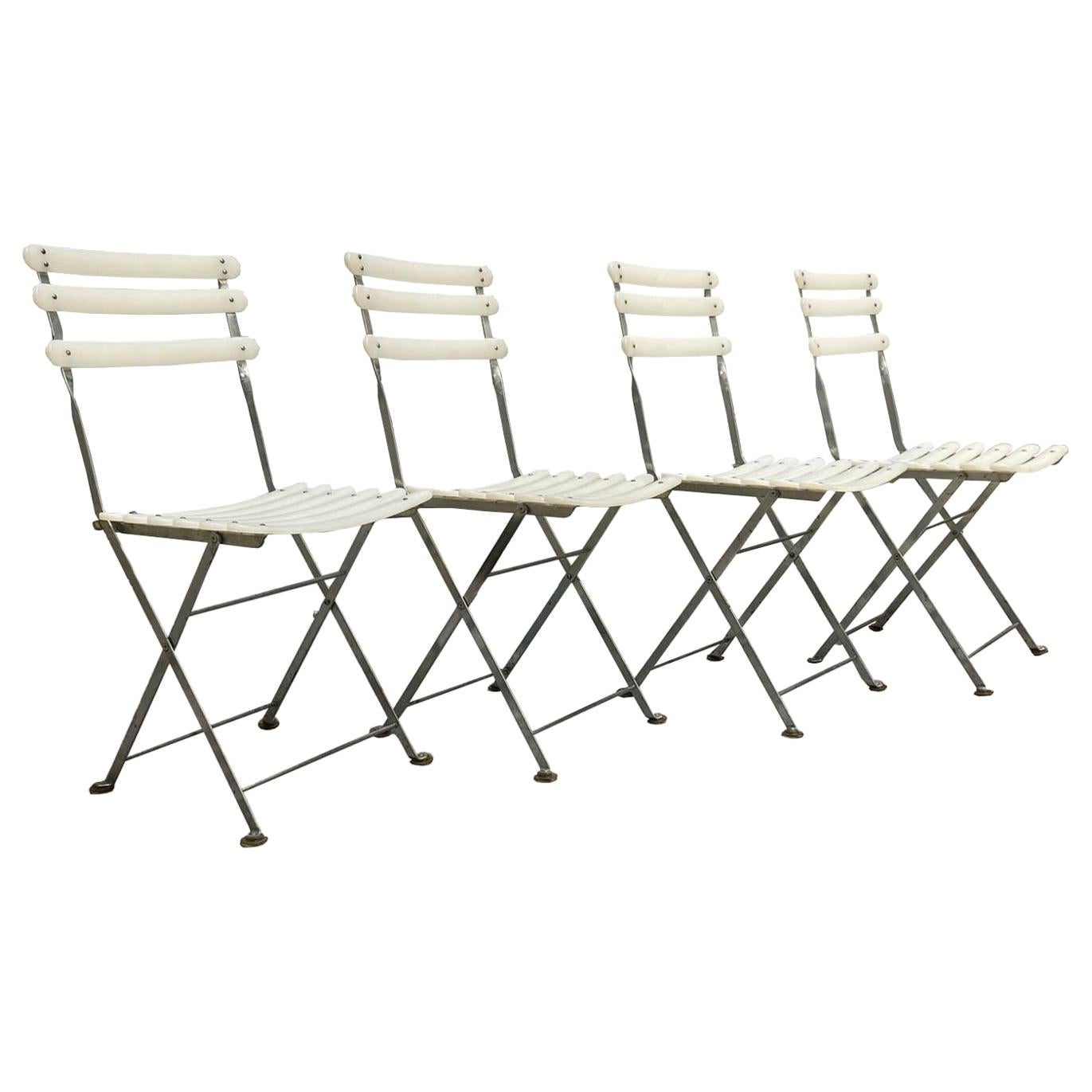 Steel EMU Arc En Ciel, Set 4 Folding Chairs For Sale