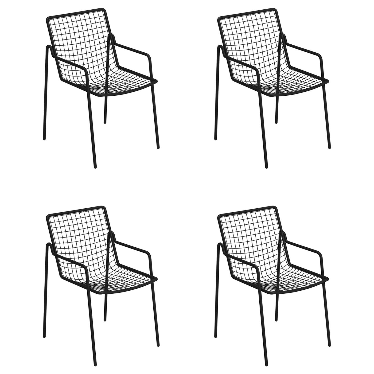 Steel EMU Rio R50 Armchair, Set of 4 Items For Sale