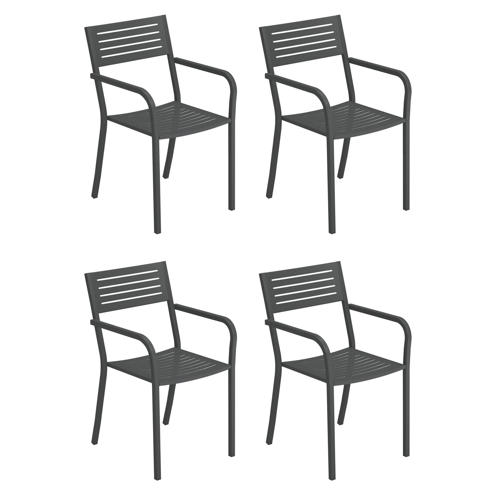 Steel EMU Segno Armchair, Set of 4 Items For Sale