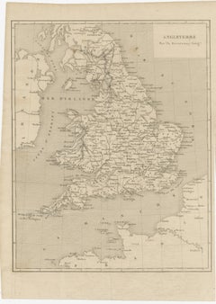 Steel Engraved Antique Map of England