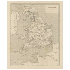 Mappa dell'antica Gran Bretagna incisa in acciaio