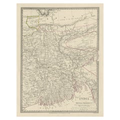 Steel Engraved Map of Part of the Bengal Presidency 'India & Bangladesh', 1831
