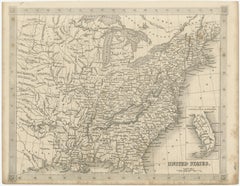 Steel Engraved Map of the United States with Inset Map of Florida