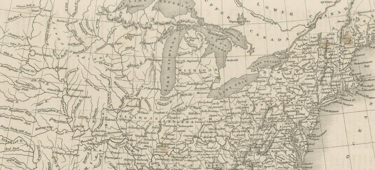 Steel Engraved Map of the United States with Inset Map of Florida