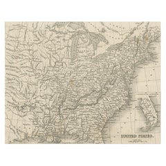 Steel Engraved Map of the United States with Inset Map of Florida