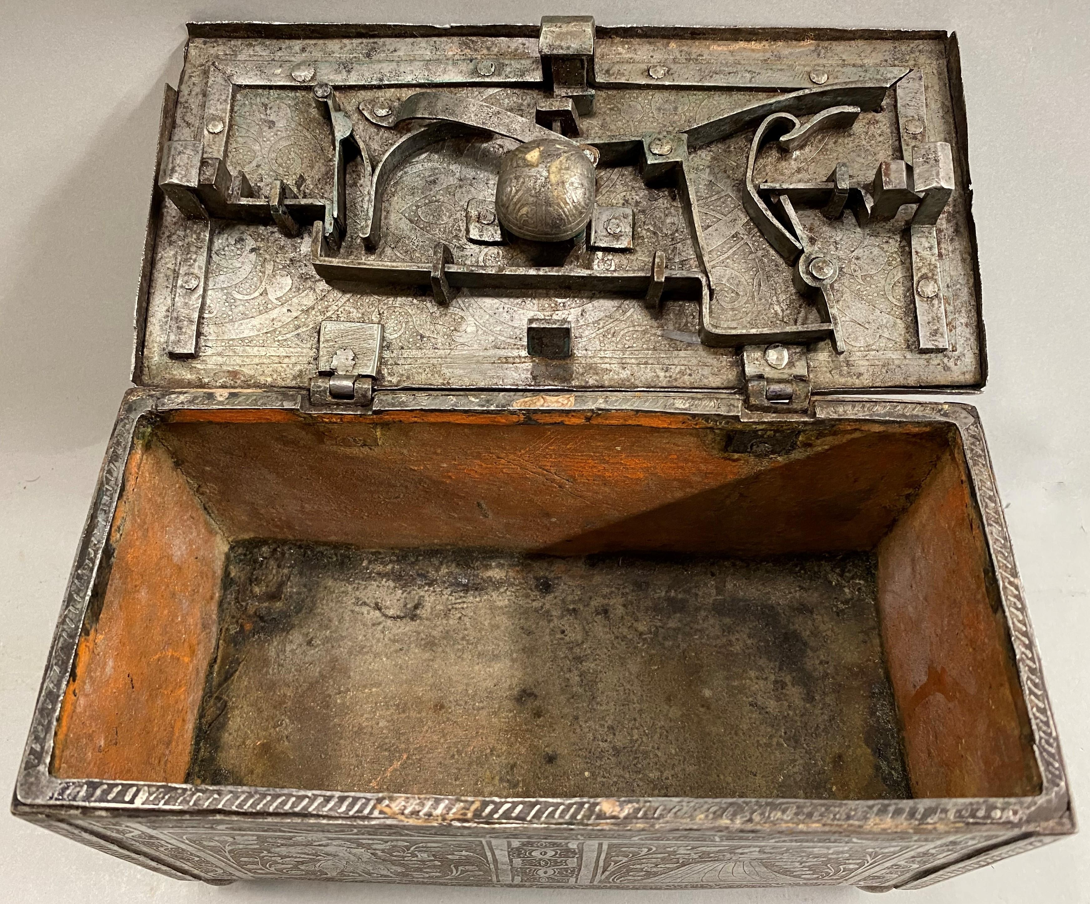 Steel Engraved Nuremberg Money Chest or Cash Box circa 1600 For Sale 1