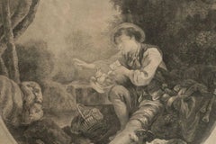 Steel Engraving from the 19th Century “Le Depart Du Courier”