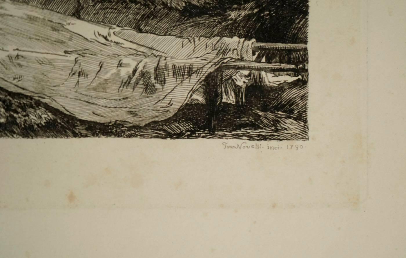 Paper Steel Engraving from the 19th Century of Rembrandt by Francesco Novelisme For Sale