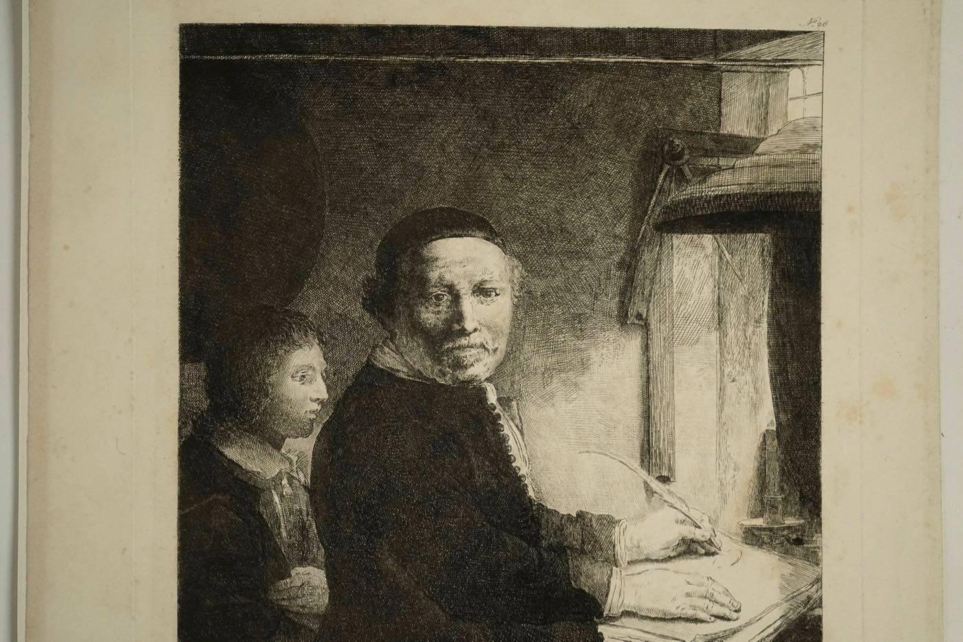 Gravure sur acier du XIXe siècle représentant un tableau de Rembrandt par Franceso Novesllsine. 1892
Dimensions : H 23cm, L 19cm.