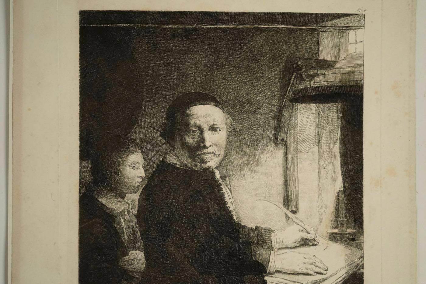 Steel engraving from the 19th century representing a painting of Rembrandt by Franceso Novesllsine. 1892
Measure: H 23cm, L 19cm.