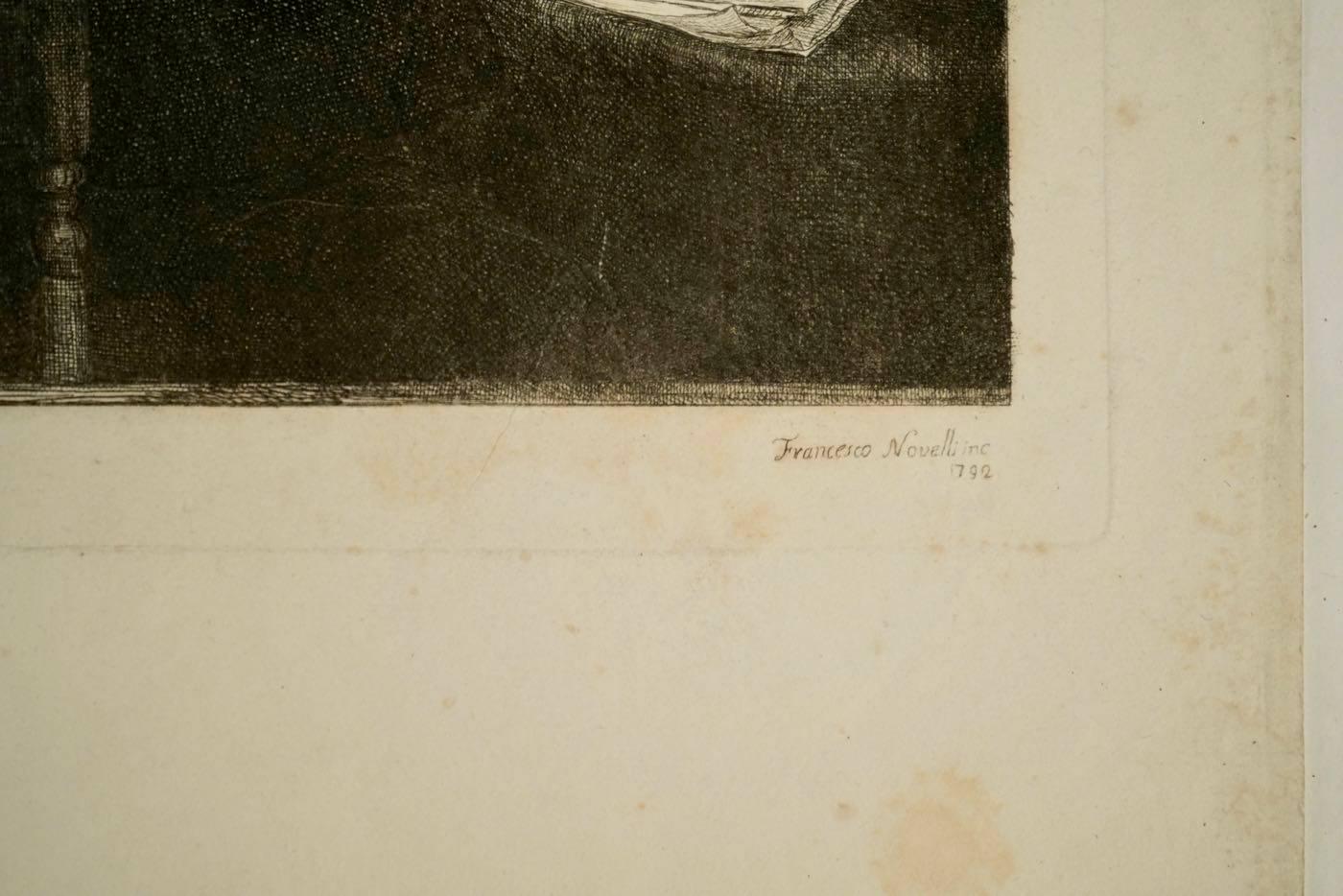 Gravure en acier du 19ème siècle représentant une peinture de Rembrandt Bon état - En vente à Saint-Ouen, FR