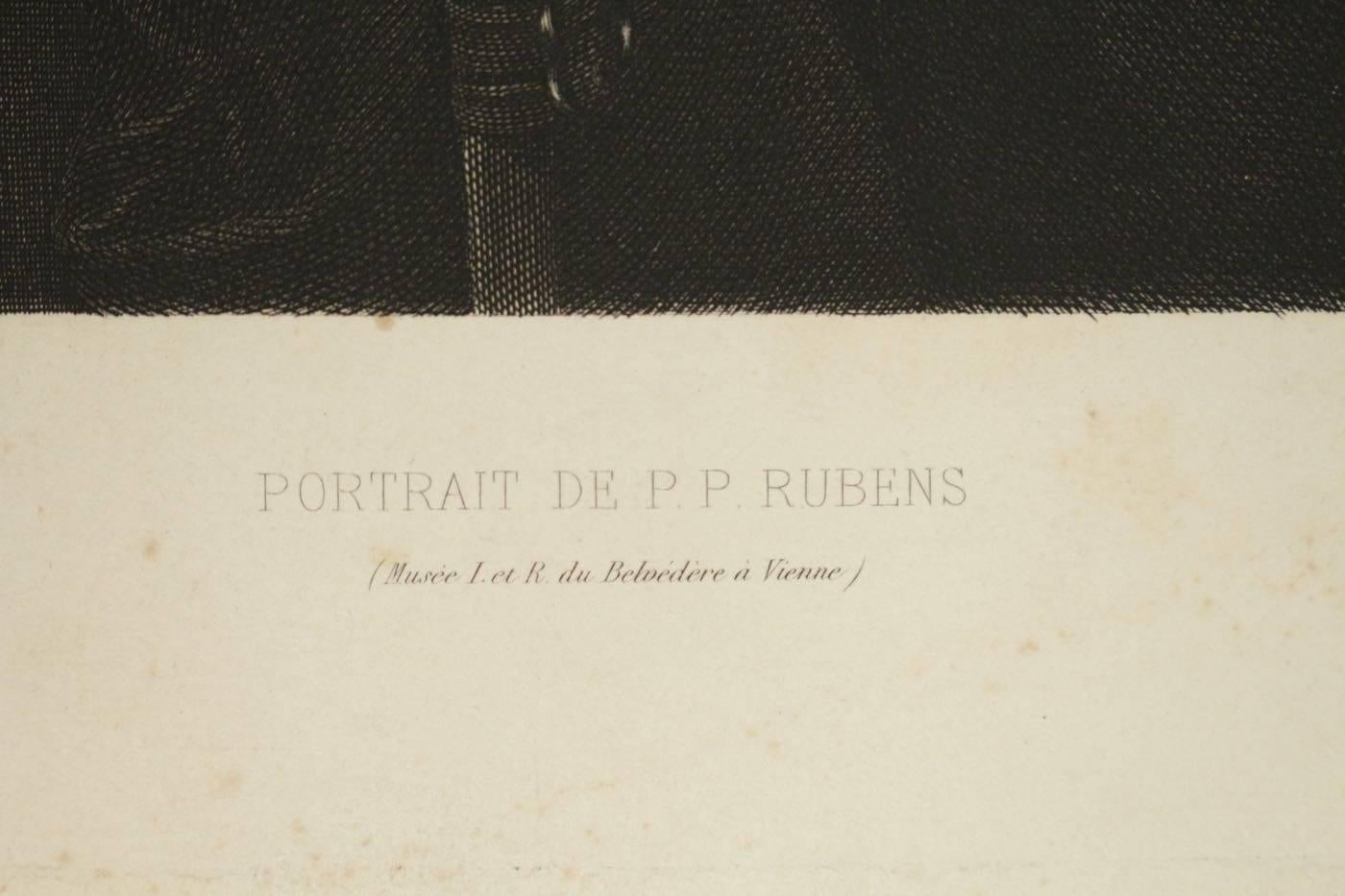 French Steel Engraving of the Portrait of Peter Paul Rubens For Sale