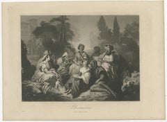Steel Engraving Titled Decameron After a Painting by Franz X. Winterhalter, 1865