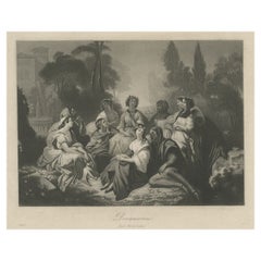 Stahlstich mit dem Titel Decameron nach einem Gemälde von Franz X. Winterhalter, 1865