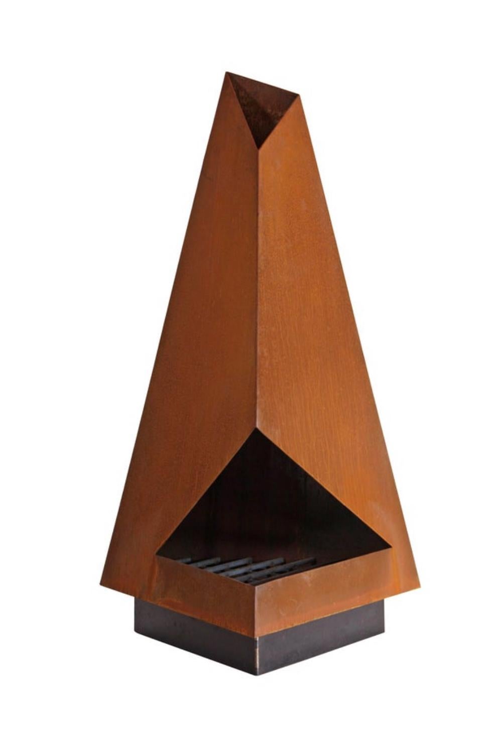Steel Fire Pit Chiminea Outdoor Fireplace by Koby Knoll Click For Sale 5