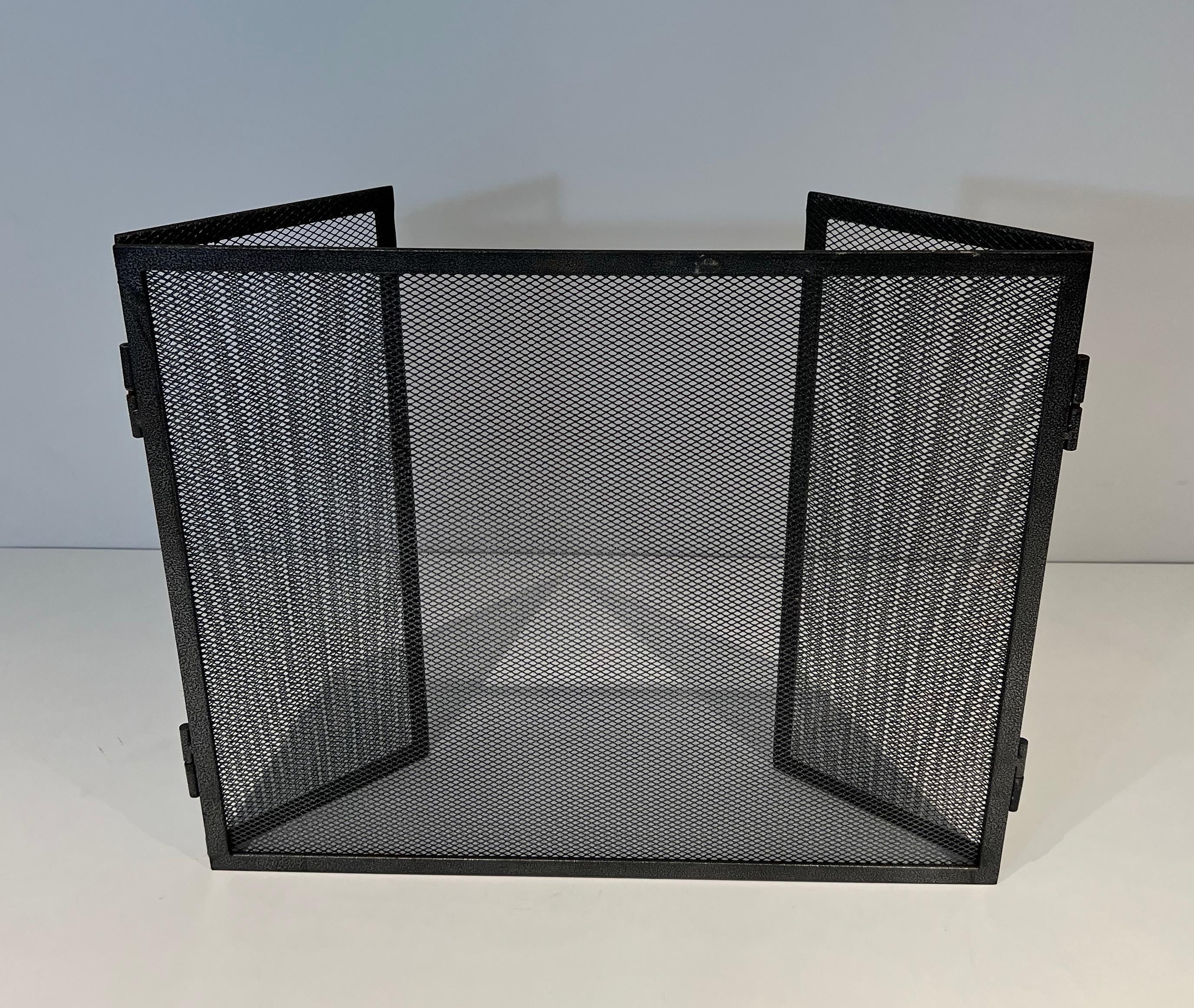 Mid-Century Modern Steel Fireplace Screen. French. Circa 1970 For Sale