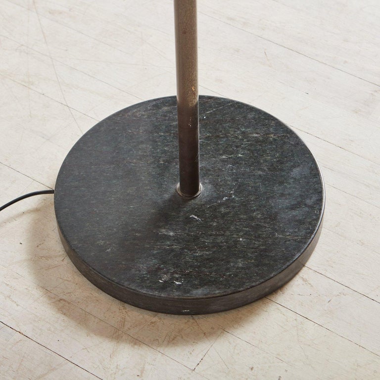 Steel Floor Lamp with Green Glass Shade, Italy, 1970s For Sale at 1stDibs