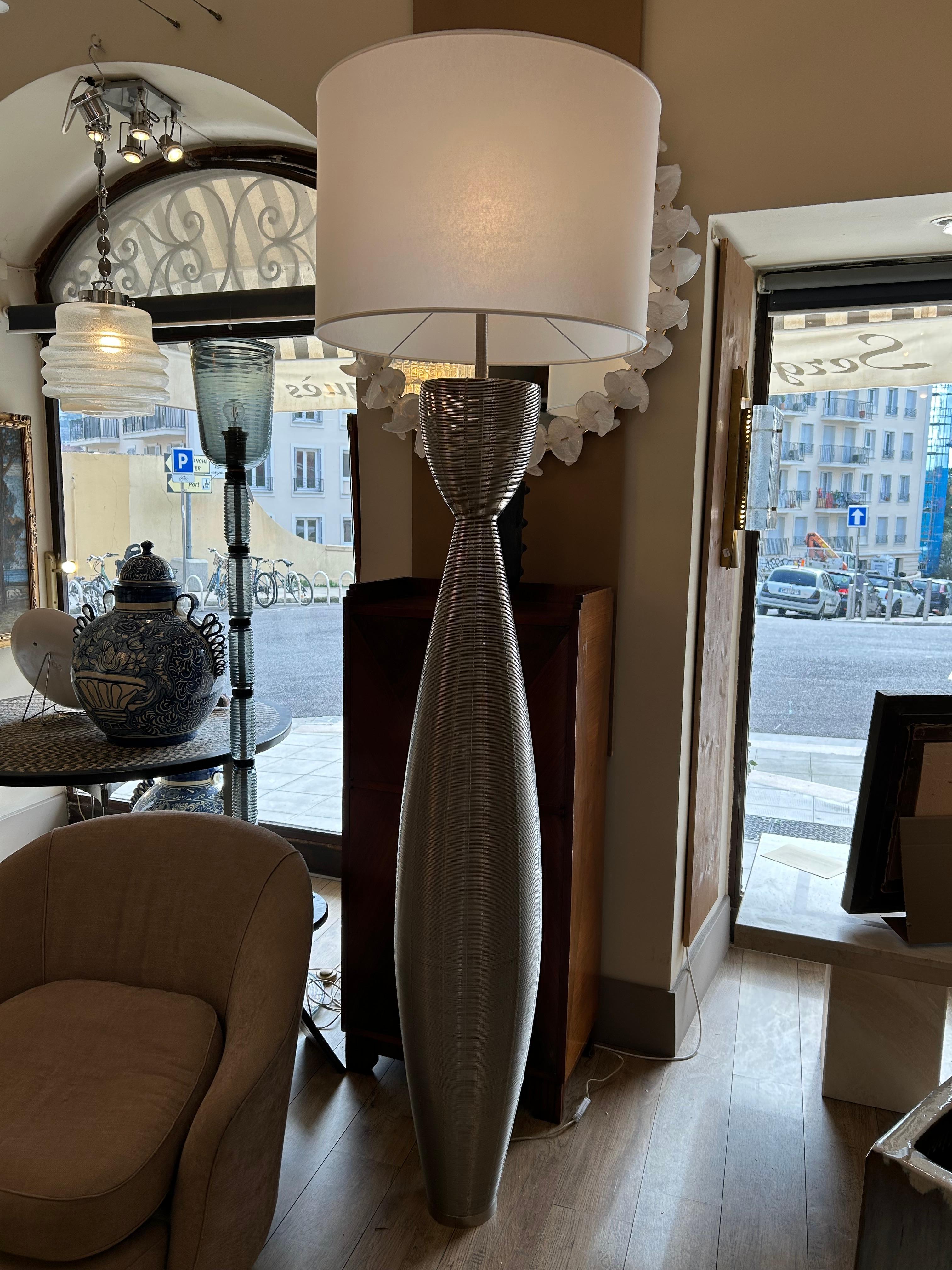 Mid-Century Modern Steel floor light, 1980, French For Sale
