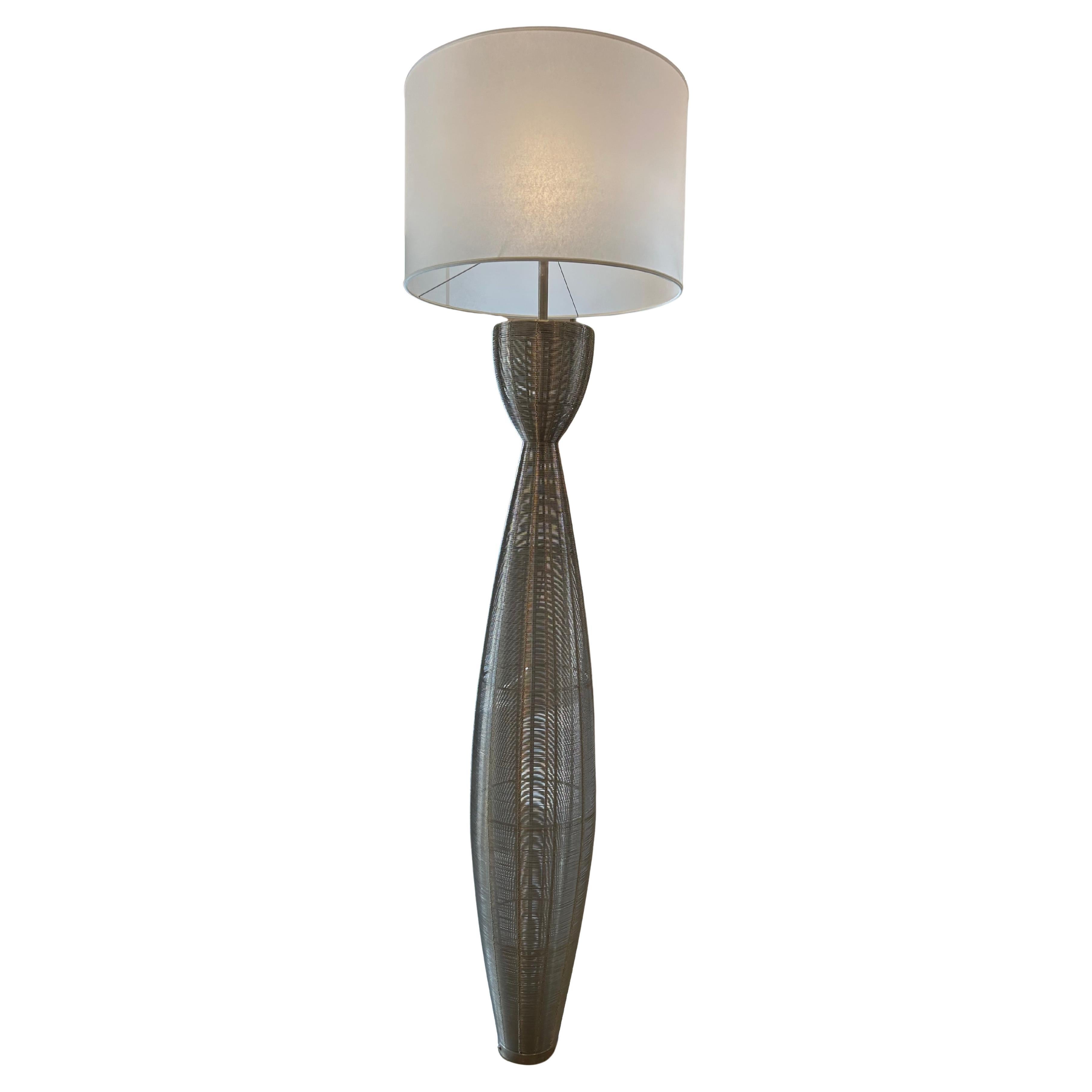 Steel floor light, 1980, French