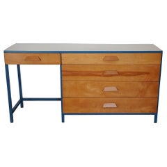 Vintage Steel Frame and Maple Vanity and Dresser Attributed to Vista of California, USA
