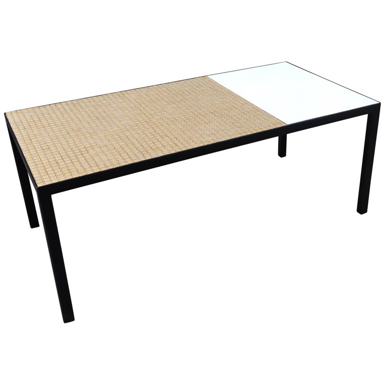 Steel Frame Coffee Table with Tile and Formica Top at 1stDibs metal