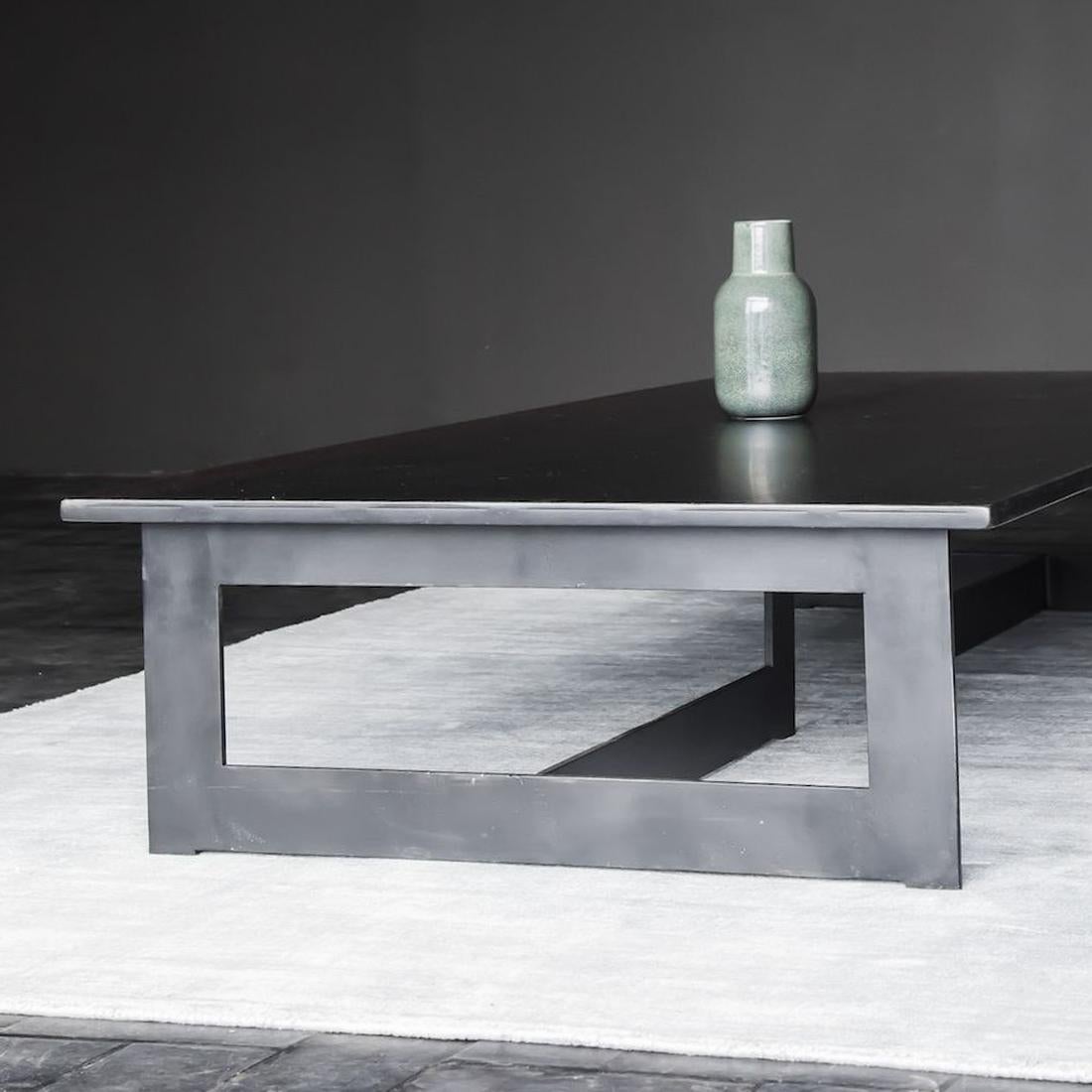 Contemporary Steel Framed Coffee Table For Sale