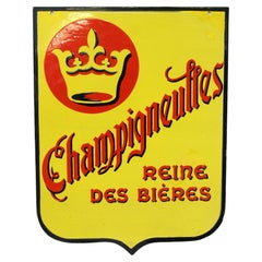 Steel French 2 Sided Champigneulles Queen of Beer Sign