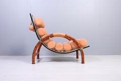 Steel and Glass Lounge Chair, Likely Italy 1980s