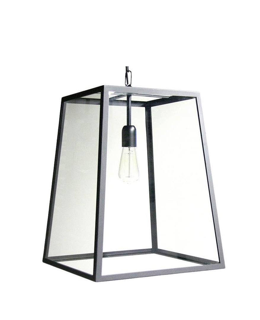 Pendelleuchte aus Stahl und Glas von am designs (Handgefertigt) im Angebot