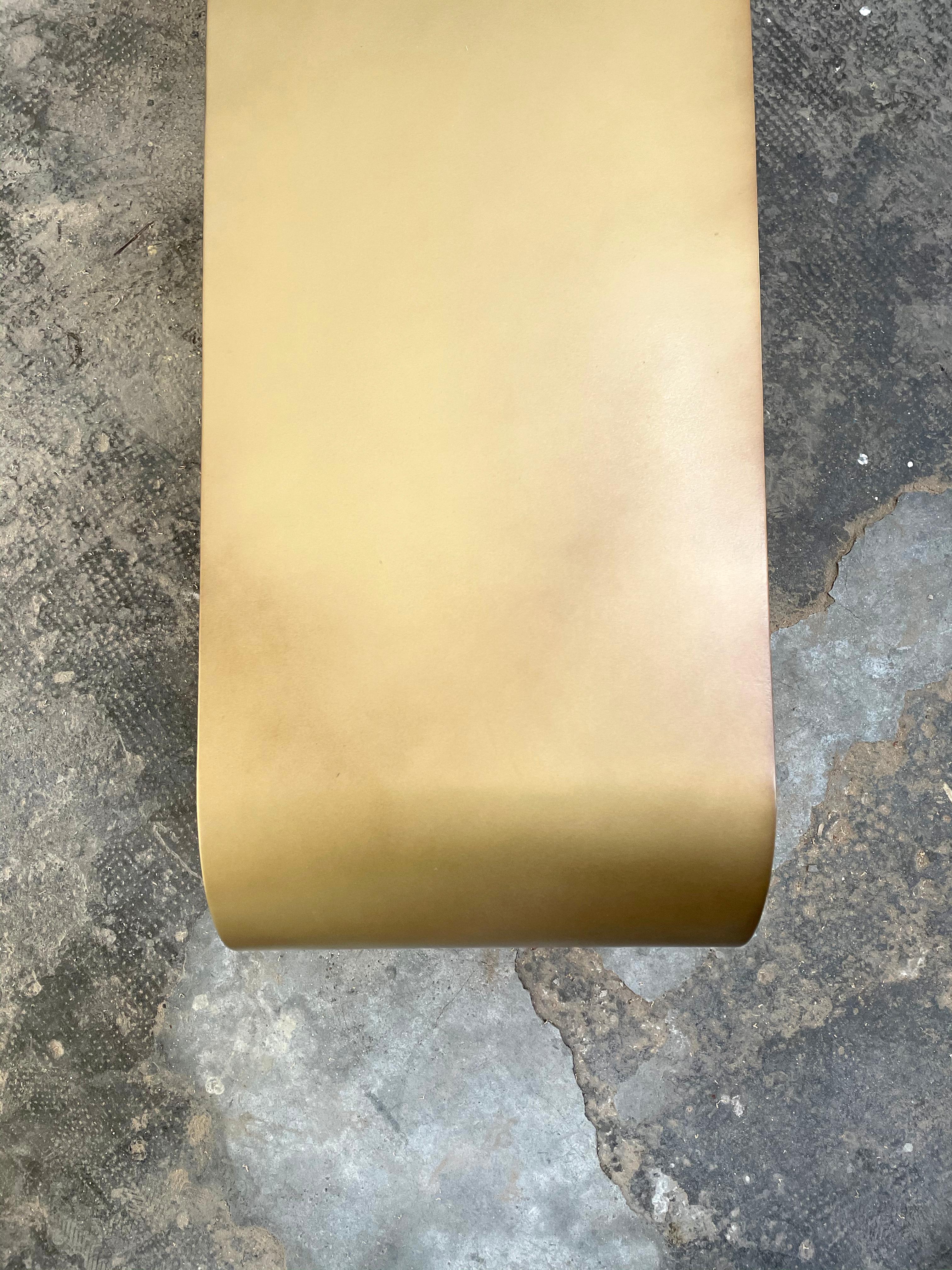 Steel Gold Arch Bench by Pietro Franceschini For Sale 2