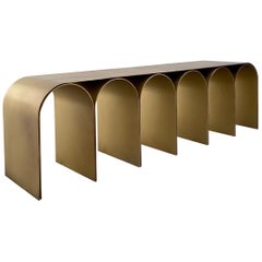 Steel Gold Arch Bench by Pietro Franceschini