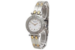 Steel & Gold EP Pequignet Diamonds Wristwatch Moorea Collection With Box & Paper