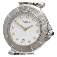 Stahl & Gold EP Pequignet Diamanten Armbanduhr Moorea Kollektion mit Box & Papier