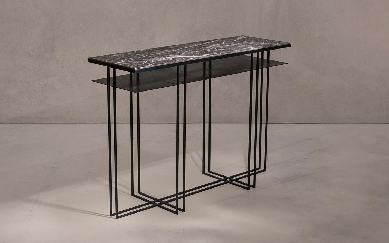 Contemporary Steel Handcrafted Console Signed by Novocastrian