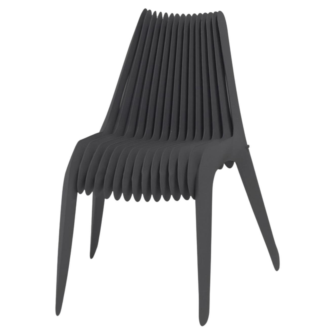 Steel in Rotation Chair by Zieta, Graphite Grey, Carbon Steel For Sale