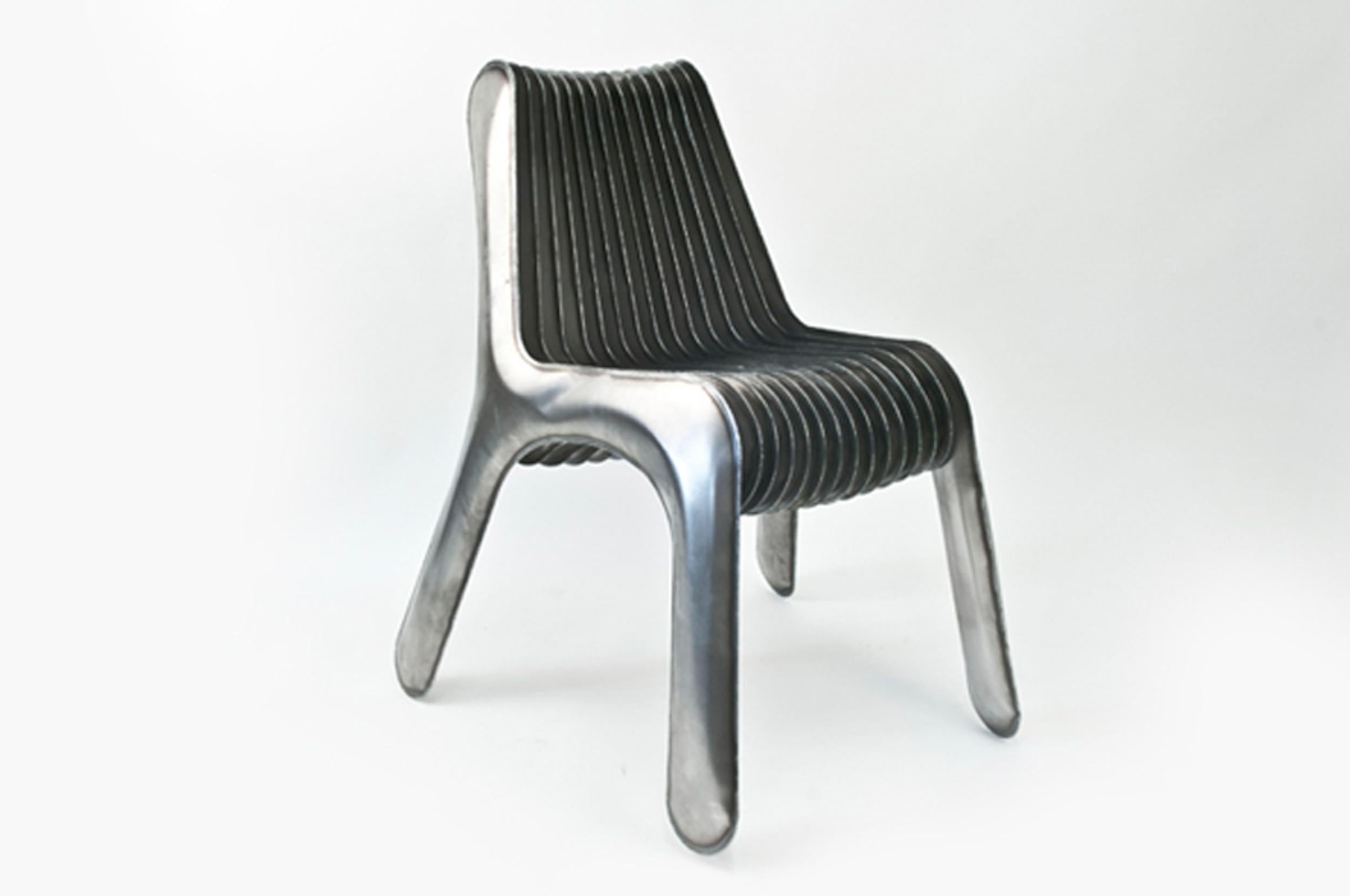 Steel in Rotation Chair by Zieta, Polished Stainless Steel For Sale 1