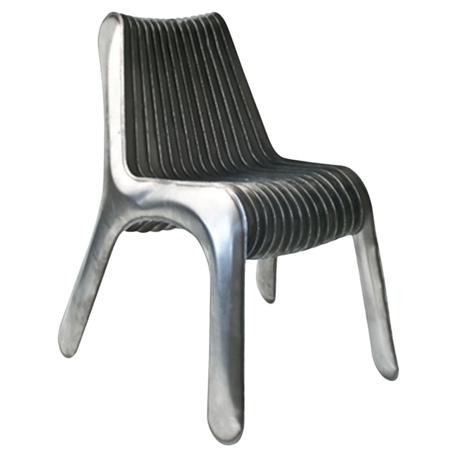 Steel in Rotation Chair by Zieta, Polished Stainless Steel For Sale