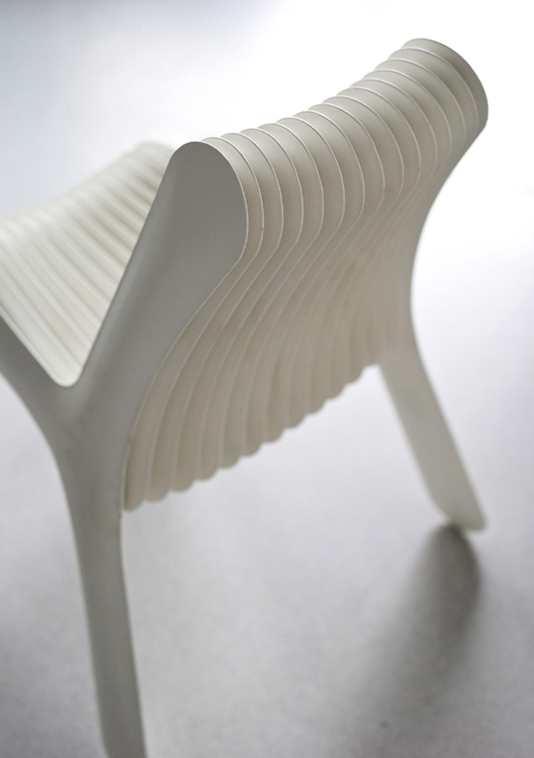 Polish Steel in Rotation Chair by Zieta, White Matt, Carbon Steel For Sale