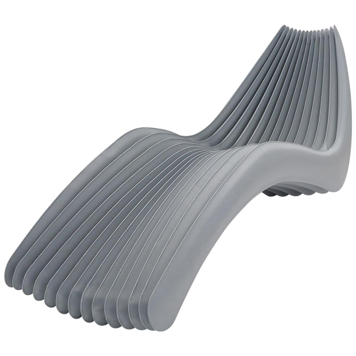 Steel in Rotation No. 2 Chaise Long S Polished Raw Lacquered Color Carbon Steel