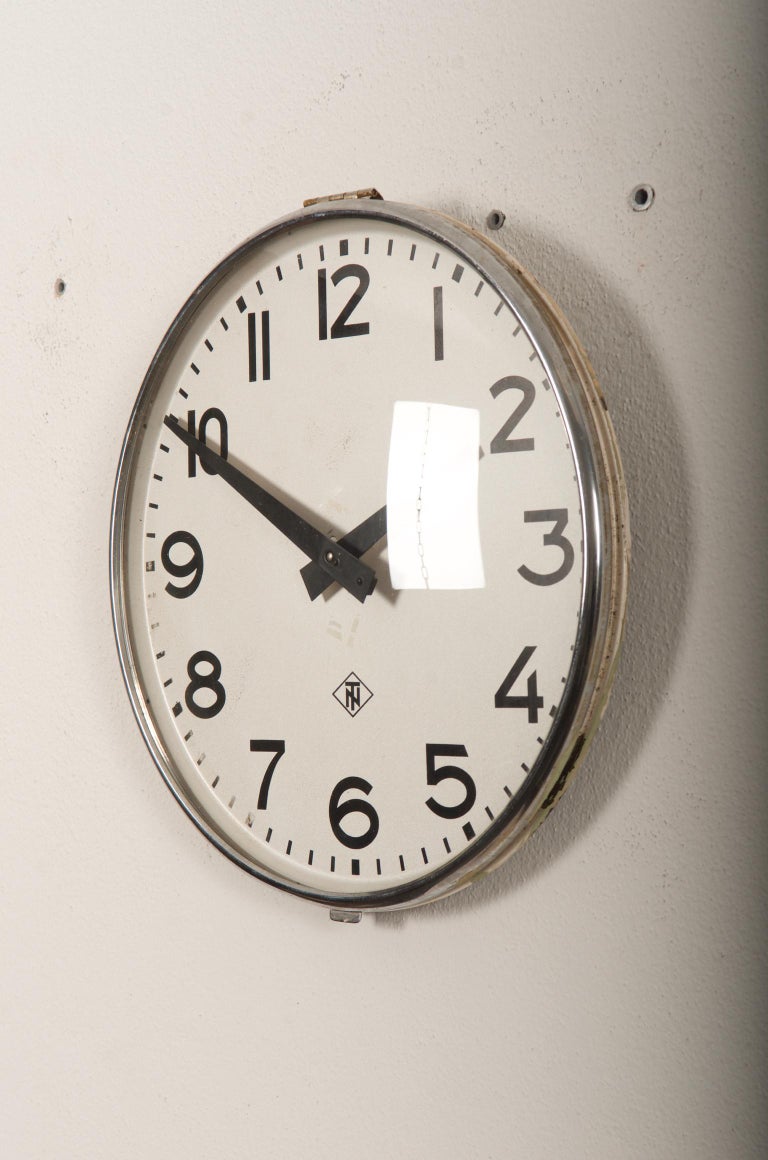 Steel Industrial, Factory, Wall Clock at 1stDibs